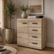 Madia Hamo, Credenza 4 Cassetti, 80x42x87h cm Marrone Rovere