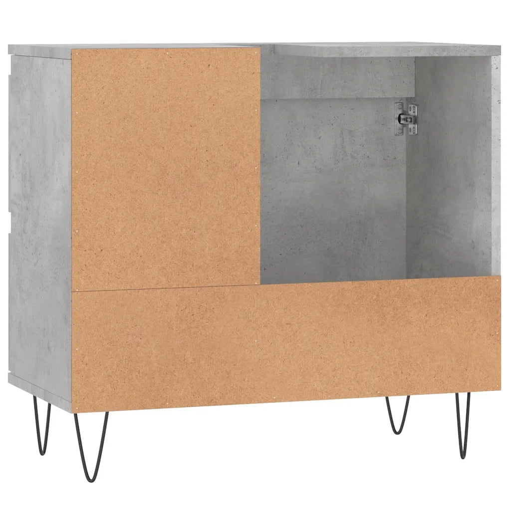 Mobile contenitore multifunzionale per il bagno 65 x 33 x 60 cm stile industriale legno composito grigio cemento 02_0049043