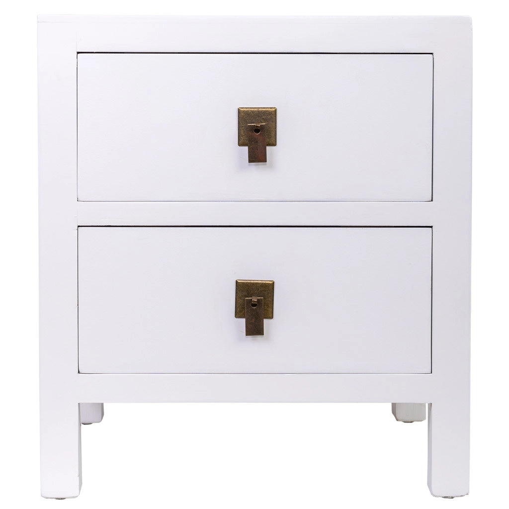 Comodino in legno con 2 cassetti 45x34x50,5