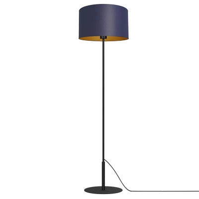 Lampada da terra Arden Luminex nera paralume blu E27 15W