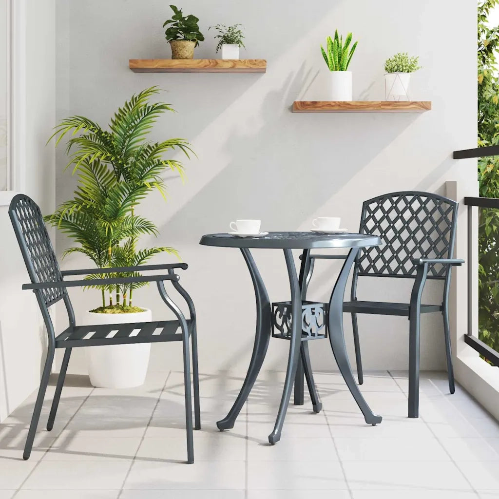 Sedia da Giardino 2 pcs Antracite 56 x 65 x 89 cm Acciaio 362775