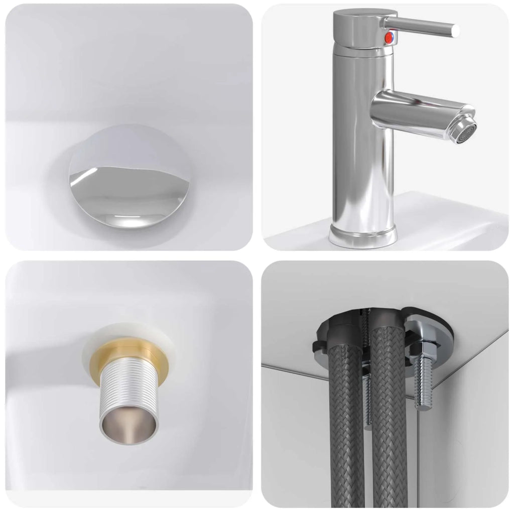 Set di mobili per il bagno 2 pz Bianco Legno ingegnerizzato 3403968