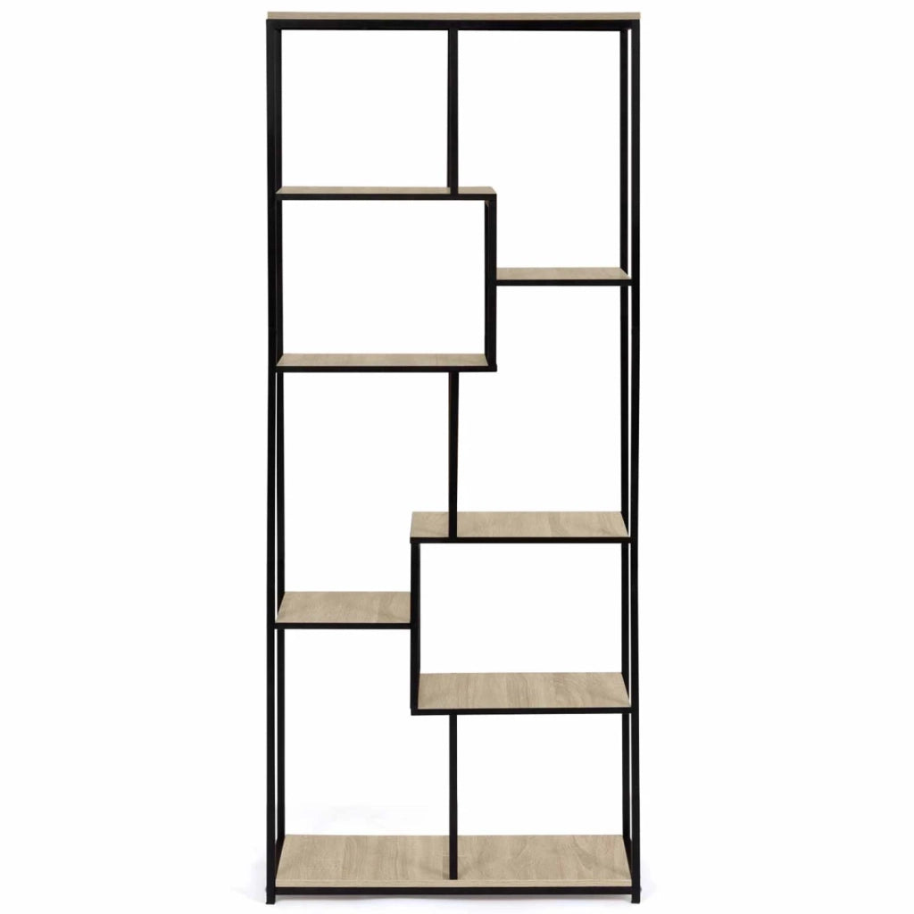 IDMarket - DETROIT libreria asimmetrica a 6 livelli dal design industriale 161 cm