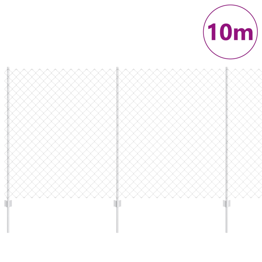 Recinzione a Maglie con 20 U Posts Argento 1.4x10 m Acciaio