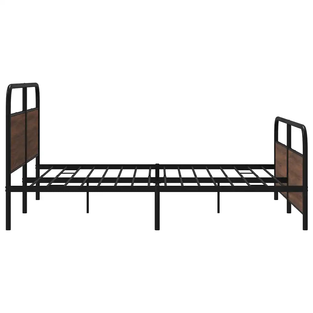 Giroletto senza Materasso in Metallo-Struttura Letto Rovere Marrone 180x200 cm 620793
