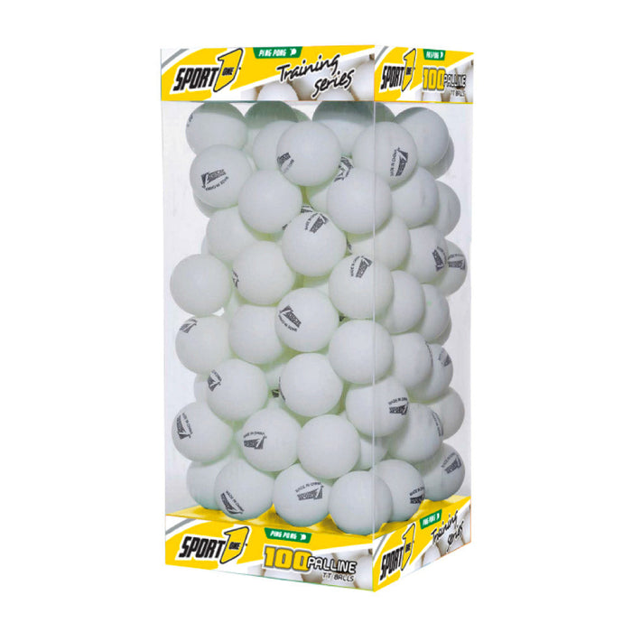 Set 100 Palline Ping Pong Ø38 mm Serie Training Bianco
