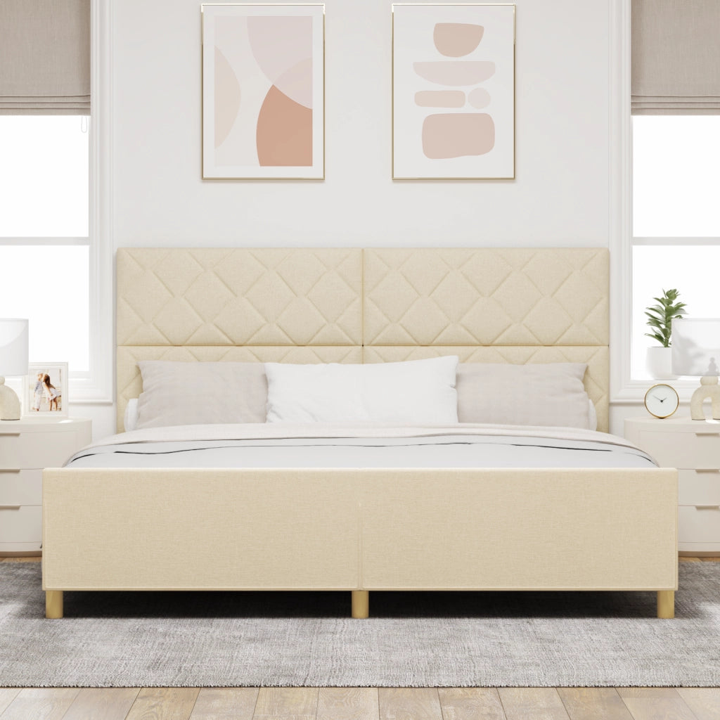 Struttura Letto  Crema 200x200 cm in Tessuto