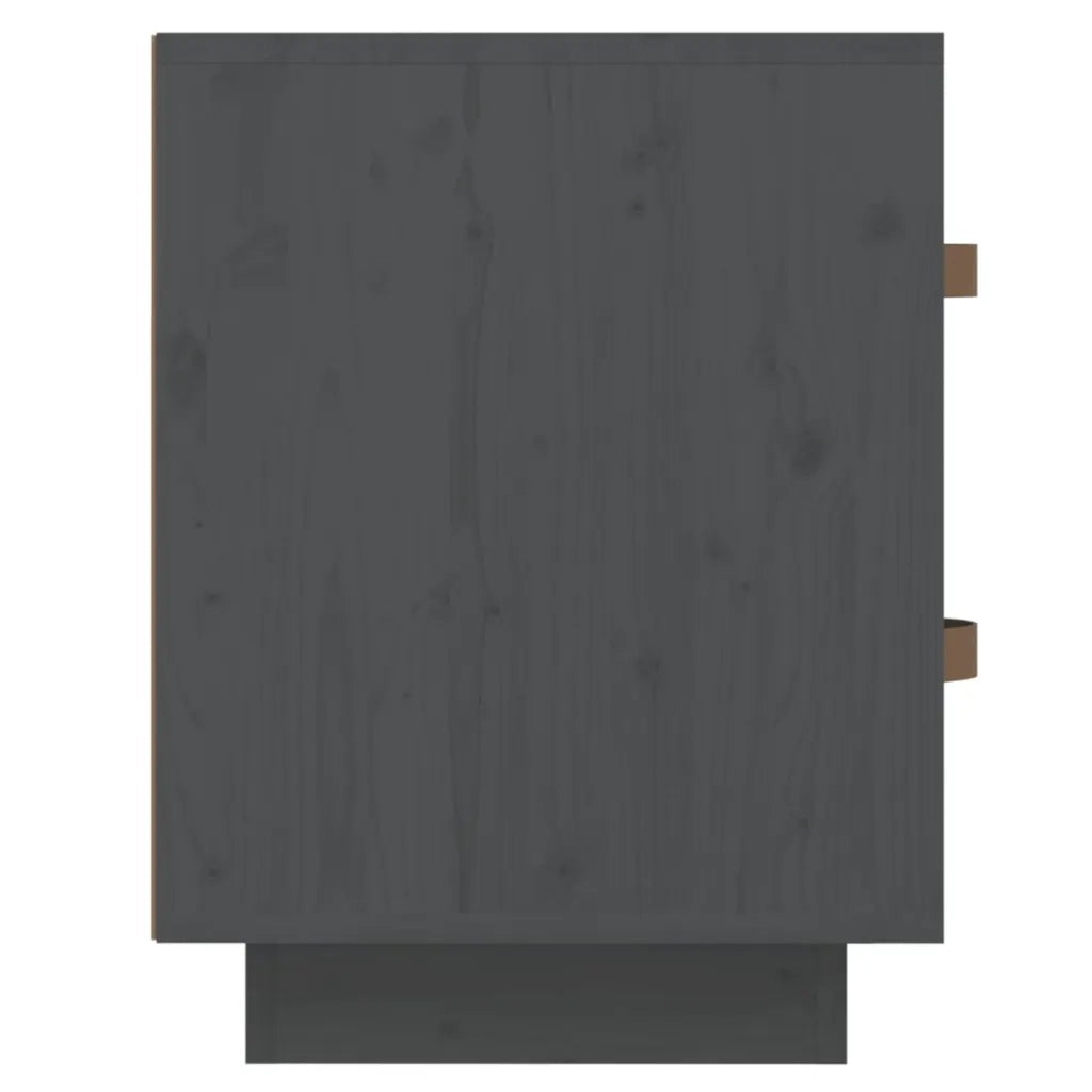 Comodini Grigi 2 pz-Set di 2 Tavolino da notte 40x34x45 cm in Legno Massello di Pino 310406