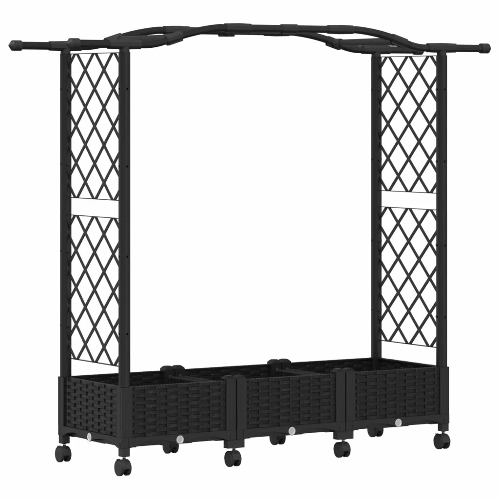 Letto Rialzato con Griglia e Tetto Nero 169 x 40 x 129 cm PP 3423097