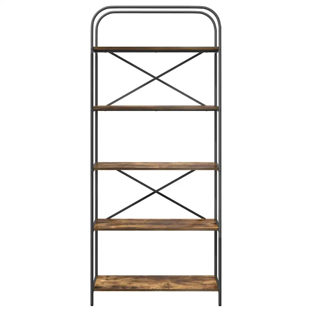 Libreria-Scaffale per Libri-Mobile di Stoccaggio Rovere fum¨¦ 80 x 30 x 183 cm Legno multistrato 110758