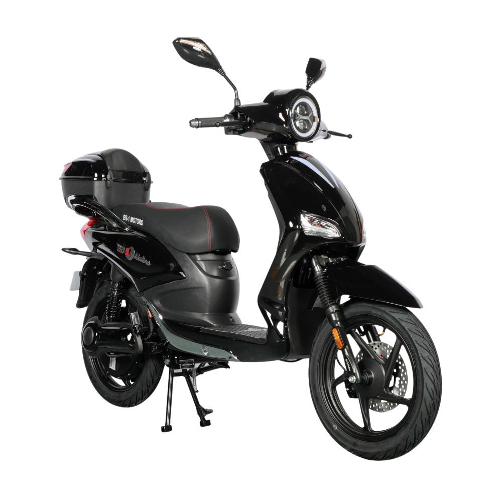 Scooter Elettrico BR-1 Sport 20Ah 48V Batteria a Piombo - Immatricolabile- Nero Lucido