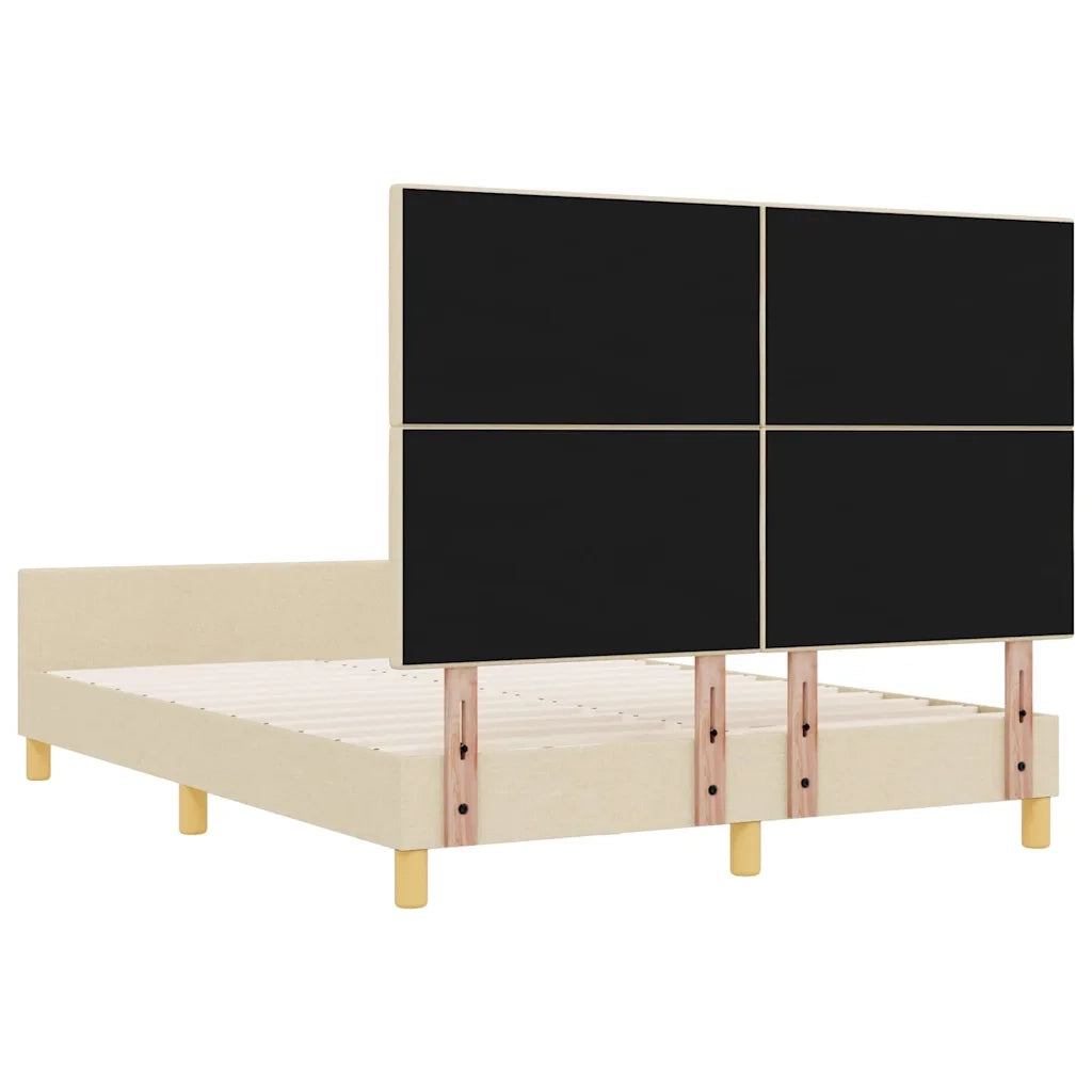Struttura del letto con testiera Crema 140 x 200 cm Tessuto 3344737