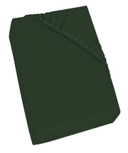 Lenzuolo Sotto Singolo con Angoli ed Elastico in Cotone Verde Oliva