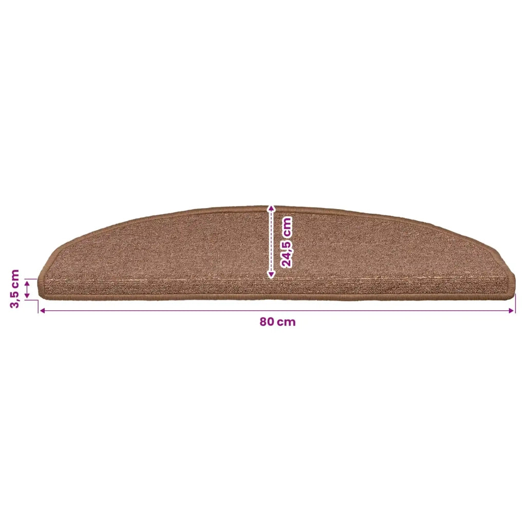 Tappetini per scale autoadesivi Semicircolare 15 pcs Marrone 42038646