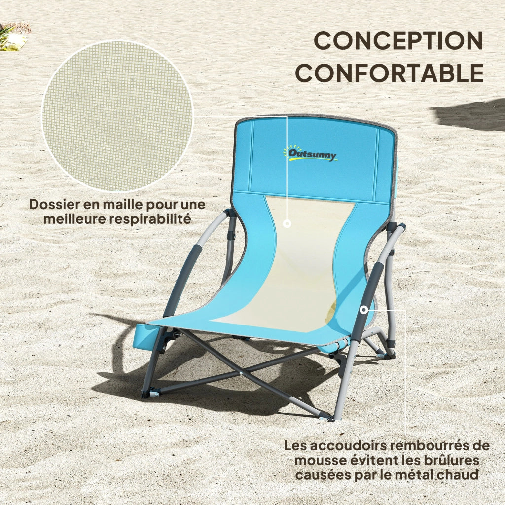 Sedia da spiaggia pieghevole ¨C zephmum ¨C blu 58x55x62 cm