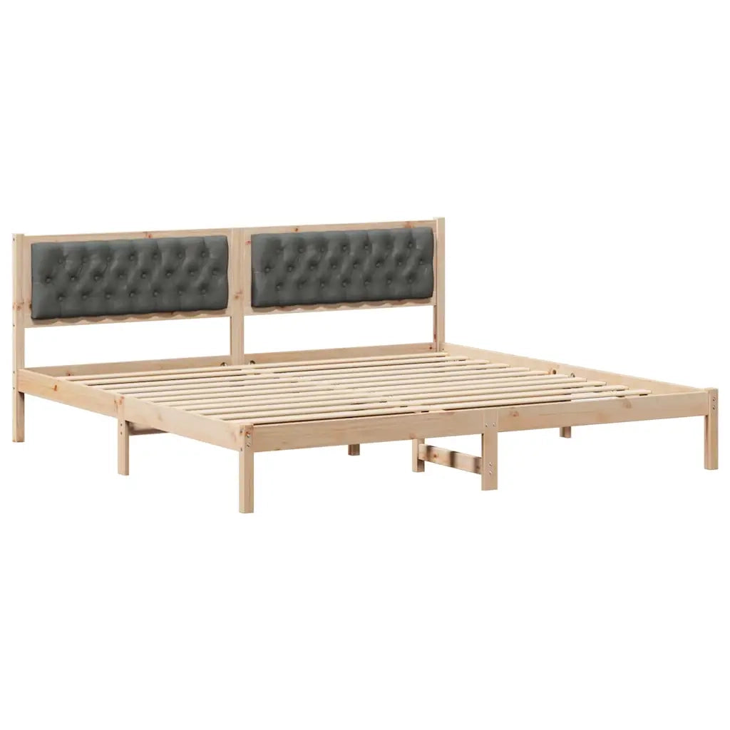 Struttura del letto Grigio scuro 200 x 200 cm Pino massello 3394234