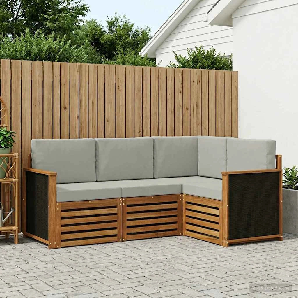 Set di divani da esterno 4 pz Poliestere 3384282