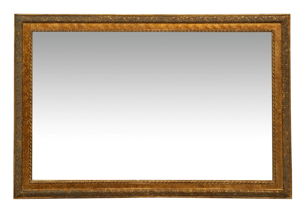 Biscottini Specchio Specchiera da parete e appendere verticale/orizzontale L60xPR4xH90 cm finitura foglia oro anticato