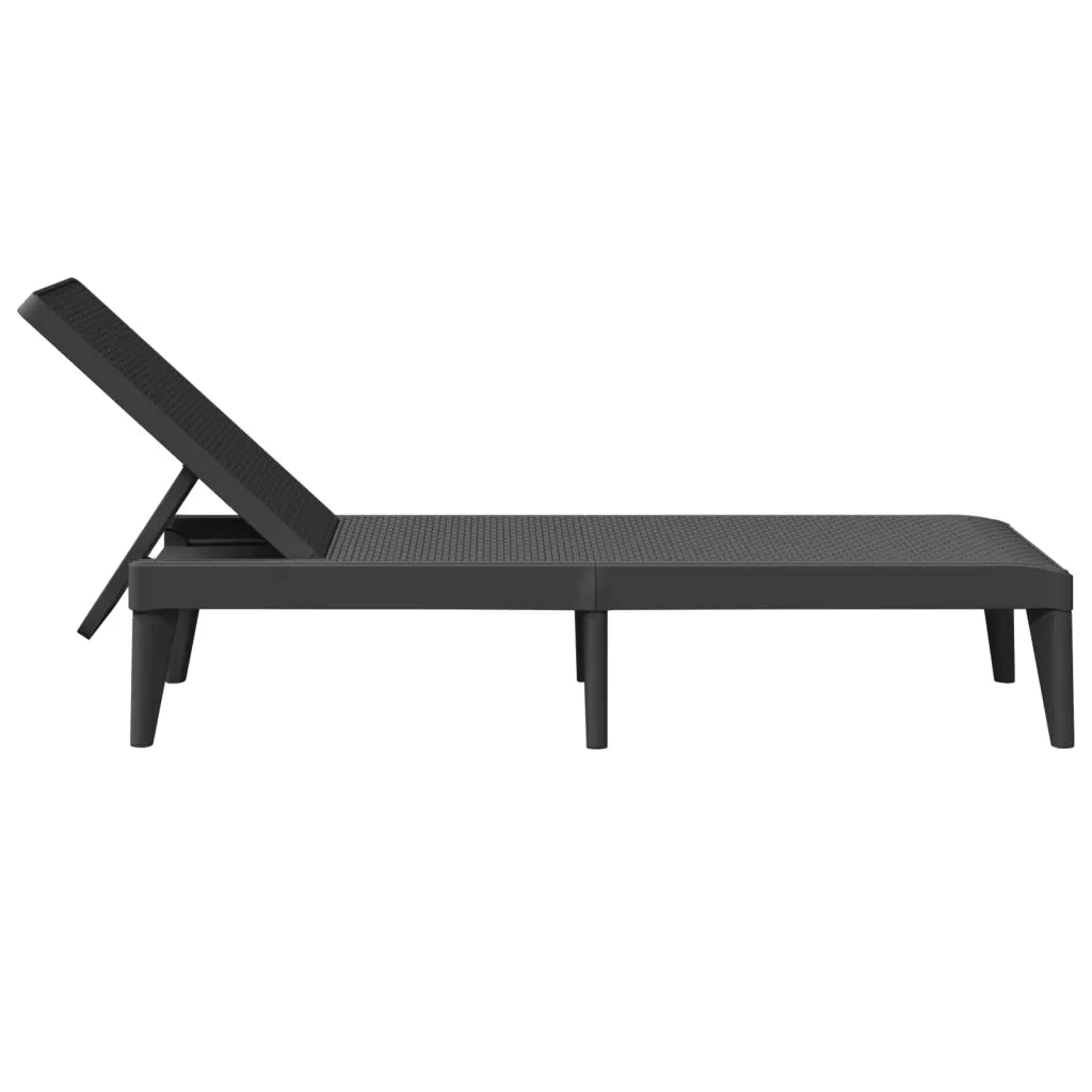 Lettino Antracite 186x60x29 cm in PP 364219