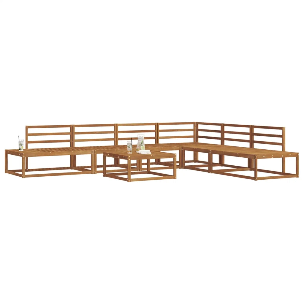 Set di divani da esterno Naturale Legno di Acacia Massello
