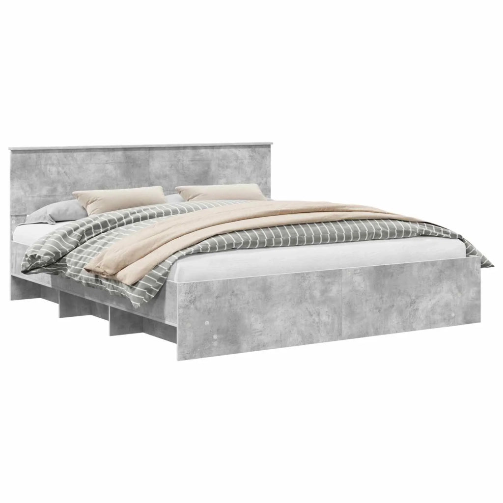 Struttura del letto con testiera Grigio cemento 180 x 200 cm