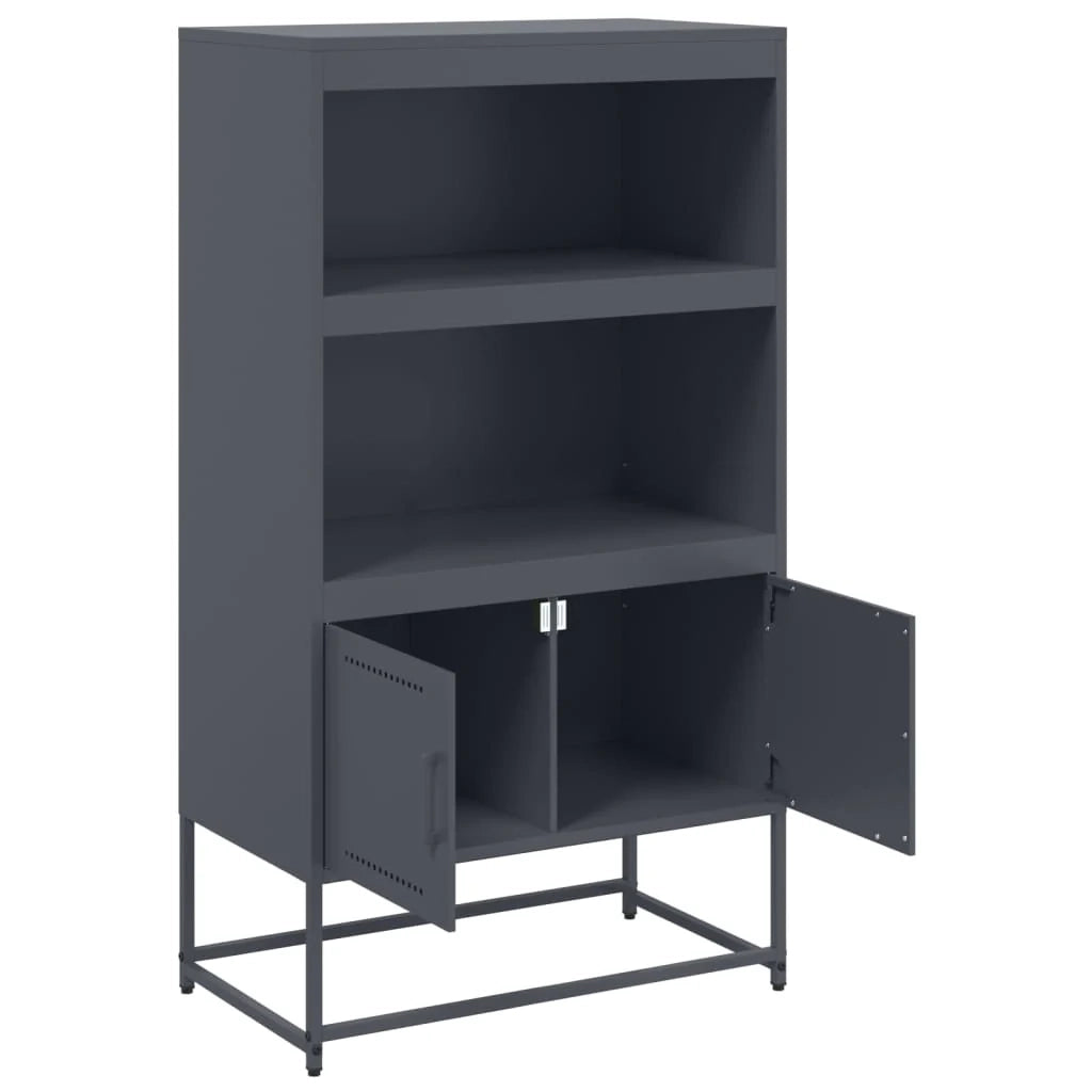 Buffet credenza cassettiera mobiletto mobile contenitore organizer per cucina soggiorno salotto alto 68,5 x 38,5 x 123,5 cm acciaio antracite 02_0032206