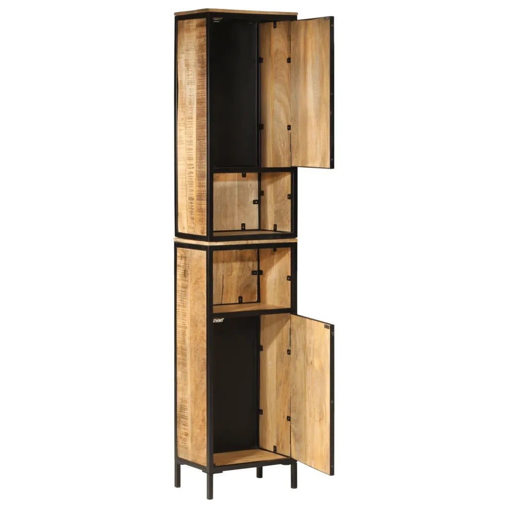 Mobile da Bagno 40x27x180 cm in Ferro e Legno Massello di Mango 3217113