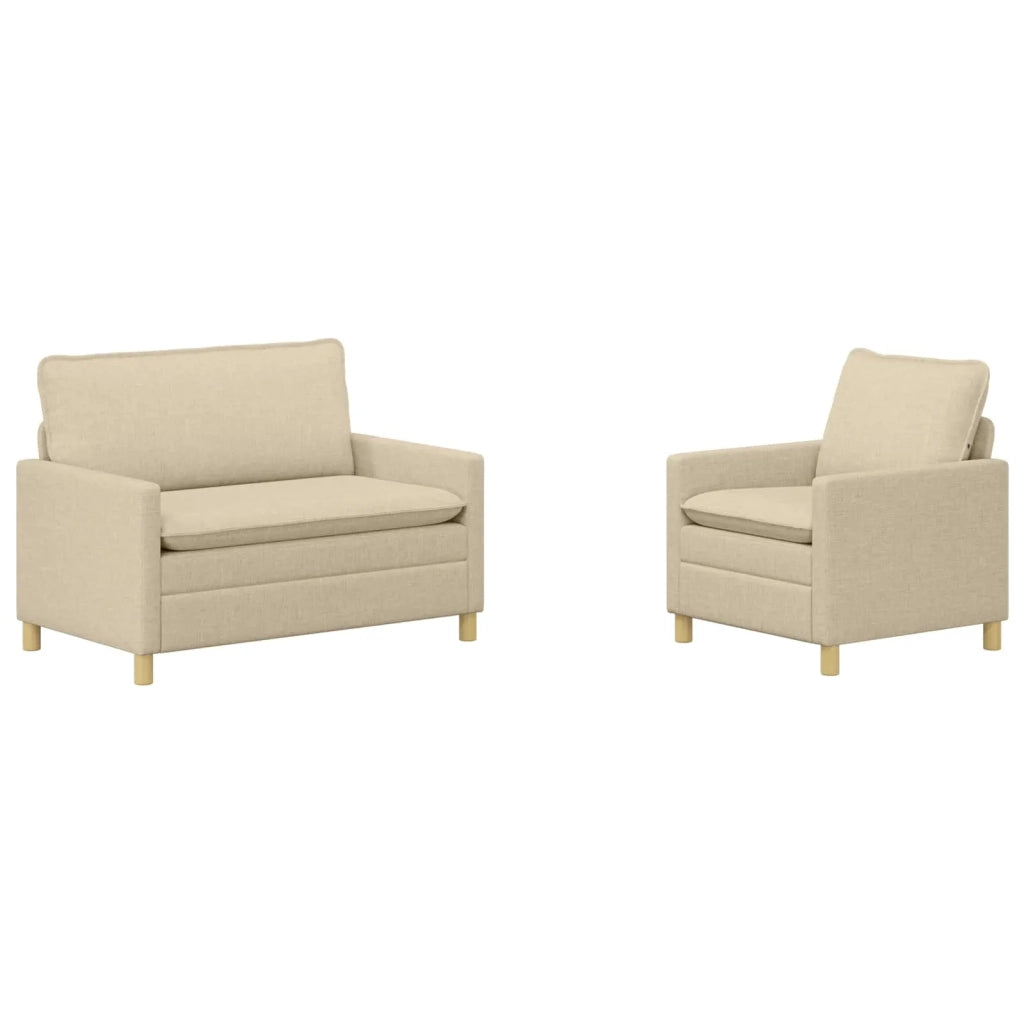 Set di divani 2 pz Crema Tessuto 3417023