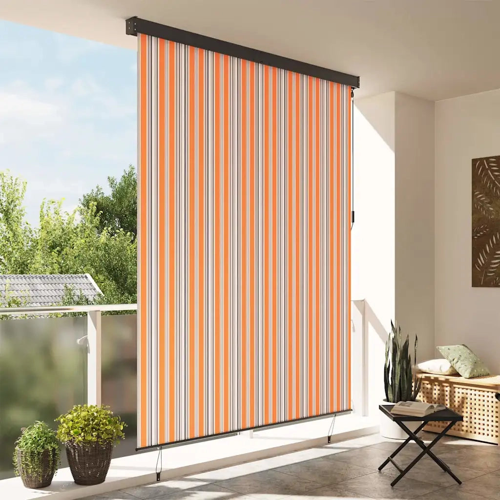 vidaXL Tenda a Rullo Esterna Striped Giallo e blu 200 x 250 cm Tessuto