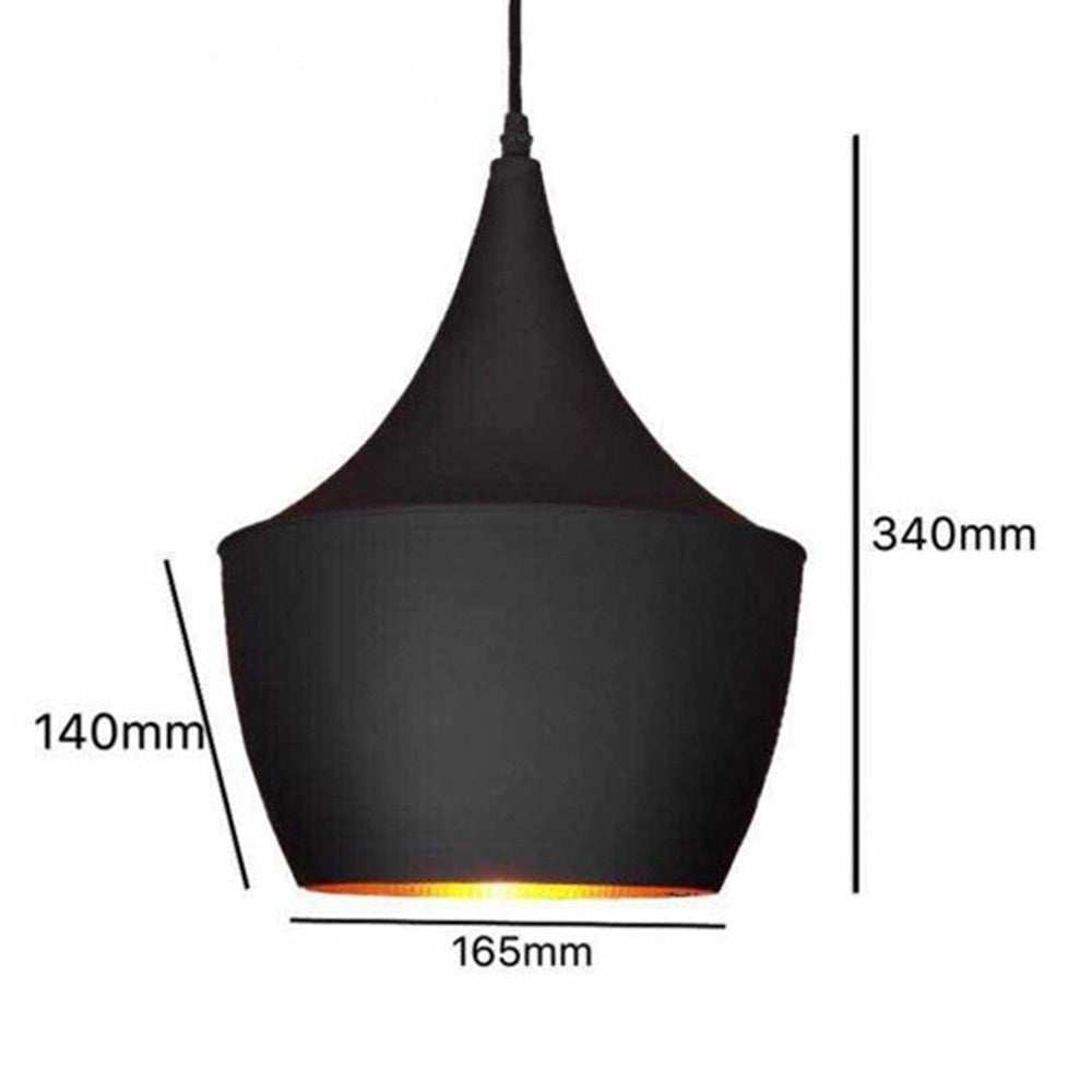 Trade Shop - Lampadario A Sospensione Lampada Stile Vintage Industriale Attacco E27 Nero Co3824-2 -