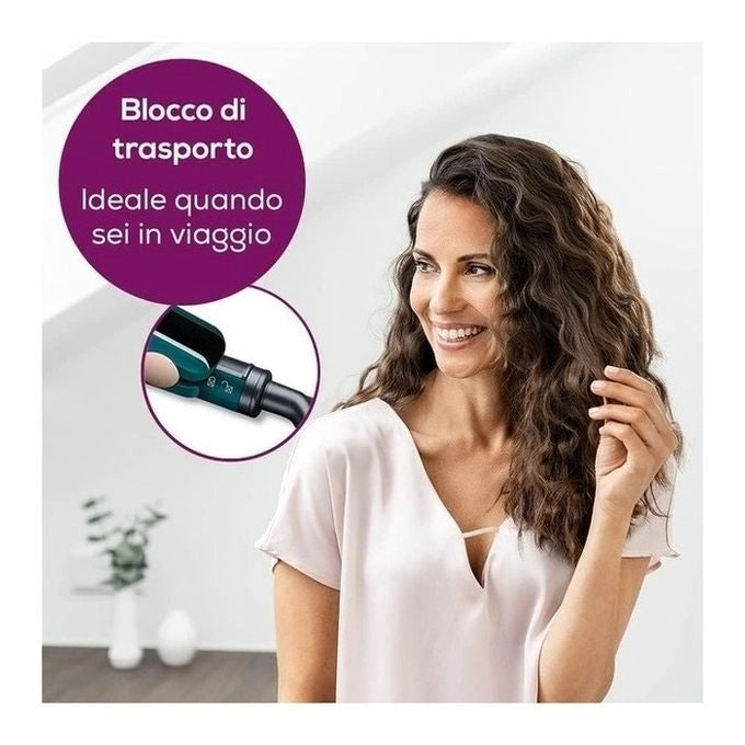 Beurer 59400 HS50 Ocean Piastra per capelli ceramica cheratina 11 livelli 120-220°C display LED spegnimento automatico colore Blu Petrolio