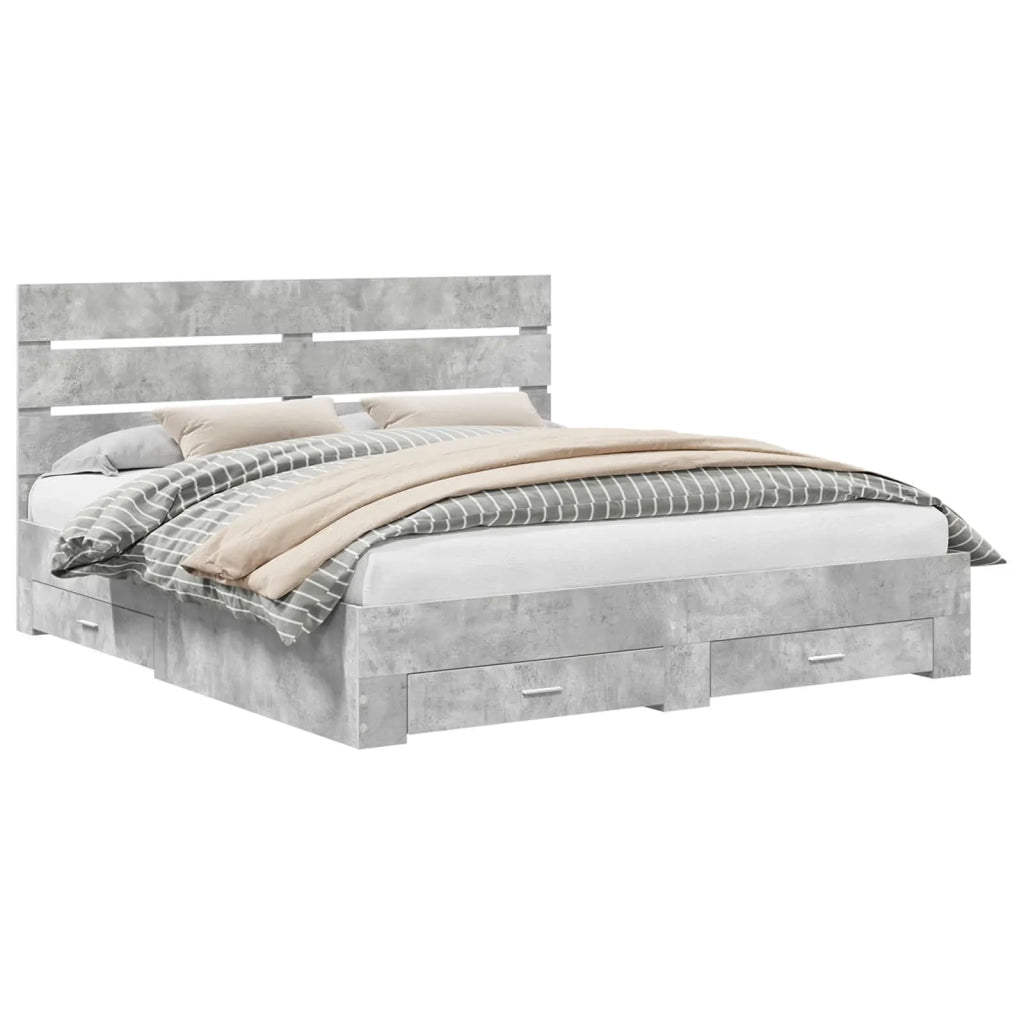 Struttura del letto con cassetto Grigio cemento 180 x 200 cm 3411946
