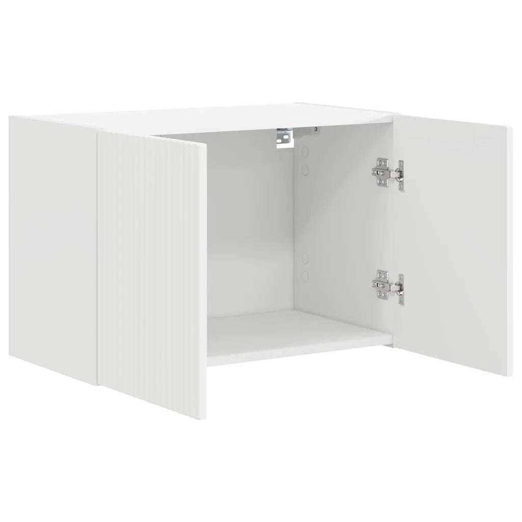 Mobile TV da parete Bianco 59,5 x 31 x 40 cm Legno multistrato
