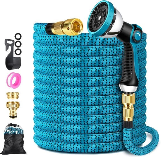 Serpentino estensibile 15m - qualità duratura - con bocchetta spruzzo