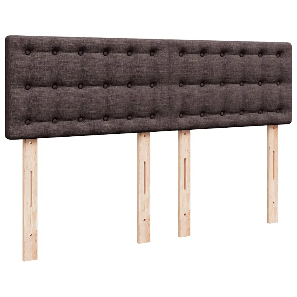 Pouf Letto con Materasso e LED Marrone Scuro 140x190 cm 3312474