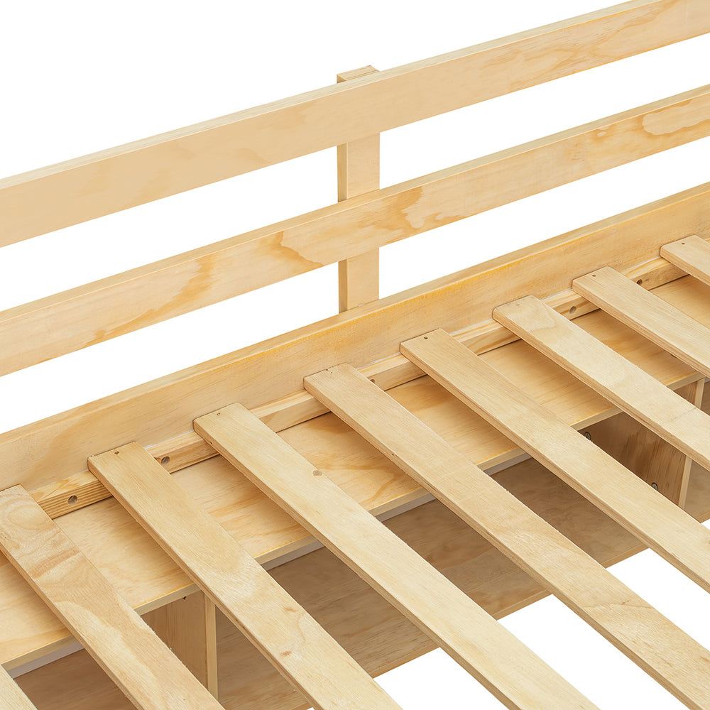 Letto a castello 3 cassetti - Xylo - 90/120x200cm bianco/naturale