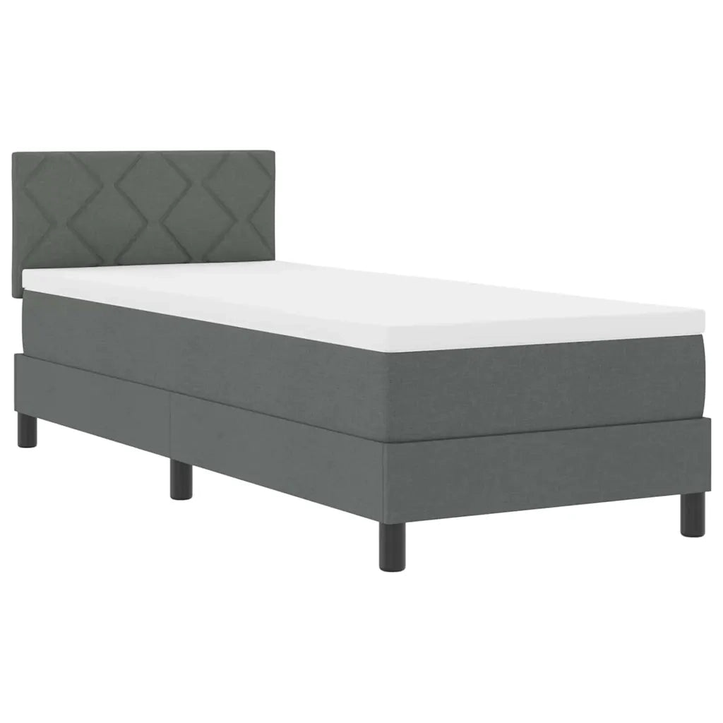 Letto a molle con testiera Grigio scuro 80 x 200 cm Tessuto 3338721