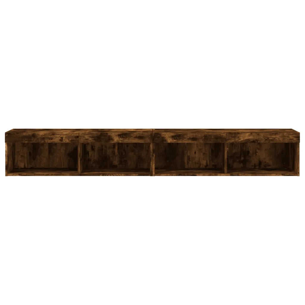 Mobili Porta TV con Luci LED 2 pz Rovere Fumo 100x30x30 cm 837164