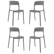 Sedia In Polipropilene Marte Ergonomica Arredo di Design Esterno e Interno da Giardino Impilabile Sedie M Grigio/4 Sedie