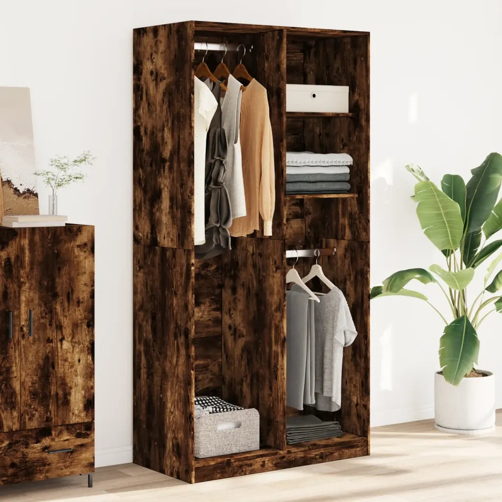 Armadio Rovere Fumo 100x50x200 cm in Legno Multistrato 3307769