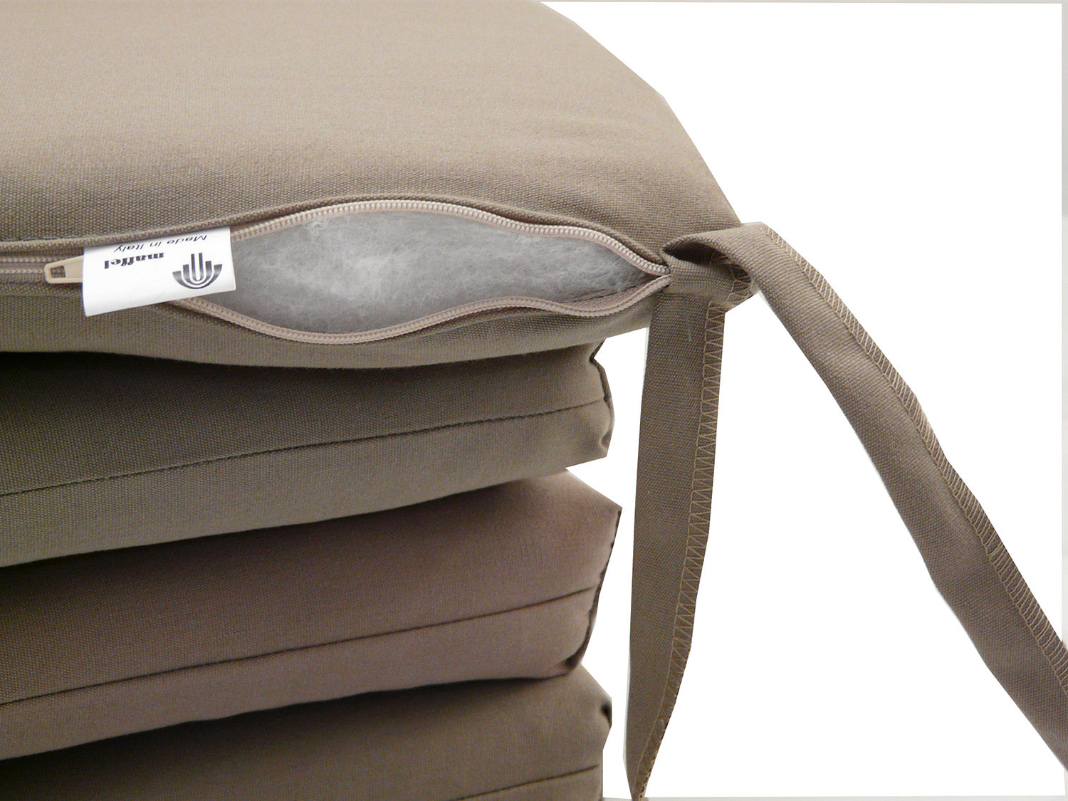 Set 2 Cuscini per Sedia da Giardino 45x45x5 cm in Dralon Allegro Taupe