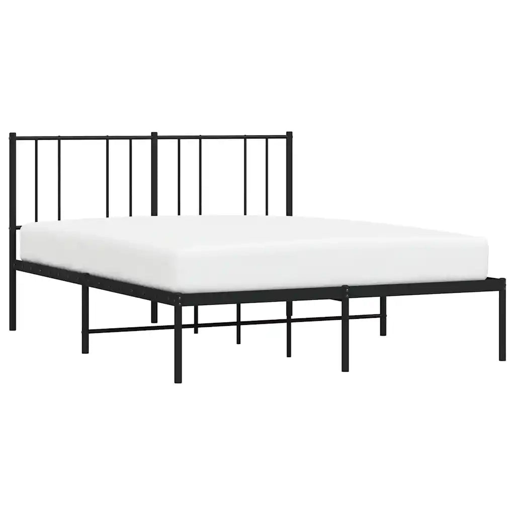 Giroletto con Testiera in Metallo Nero 140x190 cm 352480