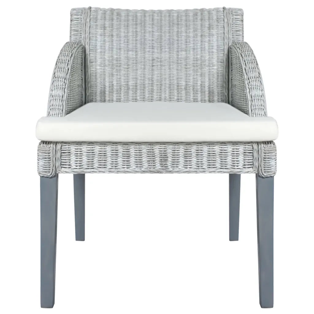Sedia da Pranzo con Cuscino Grigio in Rattan Naturale cod mxl 25610