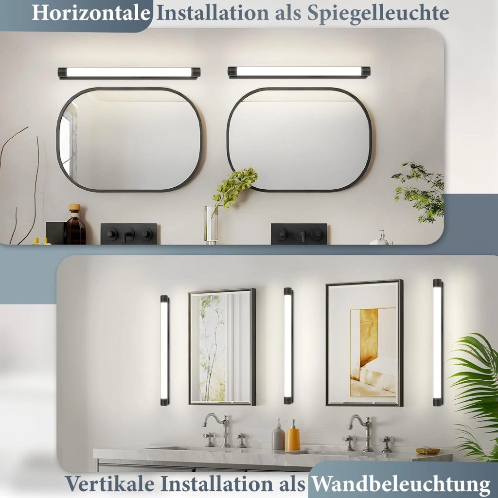 ZMH Applique da Parete LED  50cm 10W Colore Nero 4000K per Specchio da Bagno Illuminazione Moderna per Mobili da Cantina