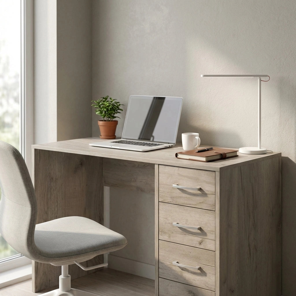 Scrivania Moderna con cassetto in Legno Composito cm 120x70x50 - NIKOLAS