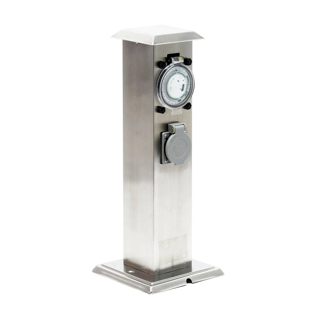 Colonnina elettrica con 2 prese esterne timer acciaio raffinato IP44 16_0002281