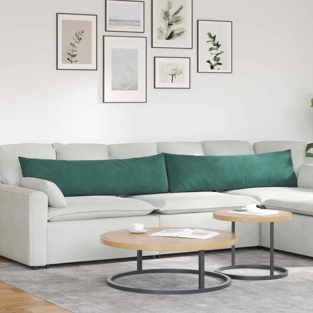 Cuscini da Divano 2 pz-Set di 2 Cuscini per Sofa Verde Scuro 145 x 40 cm 518297