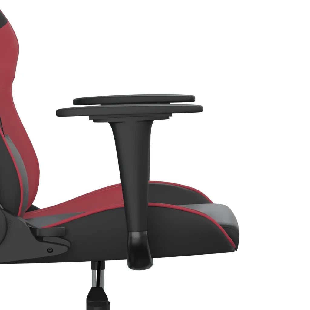 vidaXL Sedia Gaming Massaggio Nero e Rosso Vino in Similpelle