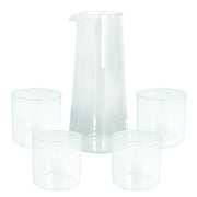 Caraffa 1,5 L + 4 Bicchieri 330 cc in vetro borosilicato trasparente