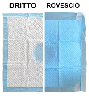 Set 10 Tappetini Assorbenti Profumo Lavanda 60x60 cm in Poliestere Bianco/Azzurro